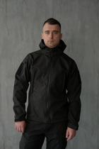 Куртка Softshell мужская Полиция с Флисовой подкладкой черная / Демисезонная водонепроницаемая 3XL - изображение 1