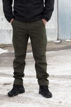 Брюки мужские SoftShell для НГУ оливковый цвет на флисе с высокой посадкой / Ветро и водозащитные штаны 3XL - изображение 5
