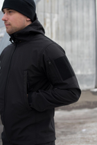 Куртка Softshell мужская Полиция с Флисовой подкладкой черная / Демисезонная водонепроницаемая L - изображение 6