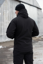 Куртка Softshell чоловіча Поліція з Флісовою підкладкою чорна / Демісезонна водонепроникна XL - зображення 9