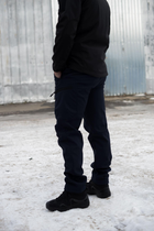 Чоловічі штани SoftShell для ДСНС на флісі із високою Посадкою / Щільні Брюки темно-сині S - зображення 8