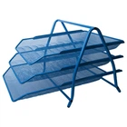 Лоток горизонтальный BuroMax 3 отделения 350x295x270 мм металлическая сетка синий (BM.6252-02)