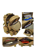 Рюкзак модульний Defense Pack Assembly 50L Coyote з відстібними підсумками, з міцного матеріалу Nylon 600D - изображение 5