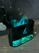 Увлажнитель воздуха с эффектом пламени и с гималайской солью 3в1 RGB Черный