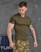 Тактична чоловіча футболка з написом ЗСУ потовідвідний 3XL олива (85683) - зображення 2