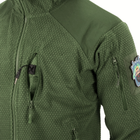 Куртка Helikon-Tex Alpha Hoodie - Grid Fleece, Olive green M/Regular (BL-ALH-FG-02) - изображение 6
