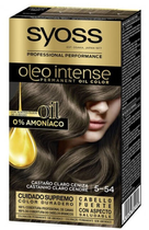 Trwała farba do włosów Syoss Oleo Intense Permanent Hair Color bez amoniaku 5 - 54 Ashy Light Brown 115 ml (8410436332170) - obraz 1