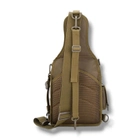Тактическая укрепленная мужская сумка слинг со многими карманами и крепежами молли Molle олива - изображение 4