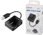 USB хаб LogiLink Smile UA0139 USB 2.0 4-Port Black - зображення 3