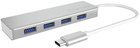 Hub USB-C Icy Box IB-HUB1425-C3 USB 3.0 4-Port Silver - obraz 1