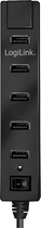 USB хаб LogiLink UA0124 USB 2.0 7-Port Black - зображення 3
