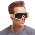 Тактичні окуляри закритого типу, захисна маска Хакі - зображення 6