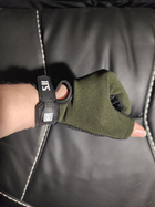 Тактические перчатки 5.11 короткопальцевые зелёные M - изображение 2