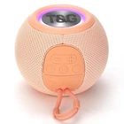Портативная колонка TG337 5W с подсветкой и ремешком Pink