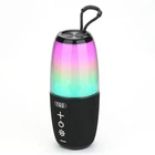 Портативная колонка TG644 5W с RGB подсветкой и ремешком Black
