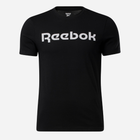 Футболка бавовняна довга чоловіча Reebok Gs Reebok Linear Rea 100042232 S Чорний/Білий (4064048052380) - зображення 6