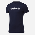 Koszulka męska bawełniana Reebok Gs Reebok Linear Rea 100042355 M Granatowy/Biały (4064047964042) - obraz 7