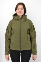 Женская тактическая куртка Eagle Soft Shell с флисом М Green Olive (AW010788) - изображение 4