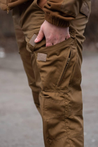 Чоловічі тактичні штани «Kayman Military» койот із посиленими зонами та накладними кишенями Rip-stop 38/32 - зображення 5