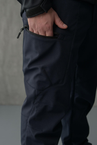 Мужские темно-синие брюки ДСНС SoftShell на флисе с высокой посадкой S - изображение 3
