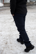 Мужские темно-синие брюки ДСНС SoftShell на флисе с высокой посадкой S - изображение 9