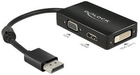 Adapter DeLock DisplayPort - VGA / HDMI / DVI pasywny Black (4043619626564) - obraz 1