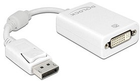 Adapter DeLock DisplayPort - DVI White (4043619617654) - obraz 1
