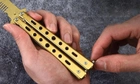 Нож расческа тренировочный (не острый) для флиппинга Gold - изображение 5