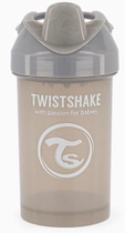 Kubek niekapek Twistshake Crawler Cup Pastel Grey 8 m + z mikserem do owoców 300 ml (7350083122780) - obraz 1