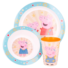 Zestaw naczyń plastikowych Euromic Kids Lunch Set Peppa Pig 3 szt (8412497412495) - obraz 1