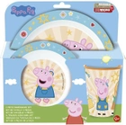 Zestaw naczyń plastikowych Euromic Kids Lunch Set Peppa Pig 3 szt (8412497412495) - obraz 2