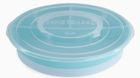 Talerz Twistshake Divided Plate 6 m + Pastel Blue z podziałką i pokrywką (7350083121707) - obraz 1