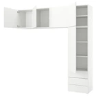 Гардероб з 5 дверима/3 ящиками IKEA ОПХУС, білий, Фоннес білий, 240x42x241 см, 094.371.15