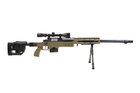 Снайперська гвинтівка MB4411D - з оптикою і сошками - Olive [WELL] (для страйкболу) - зображення 4