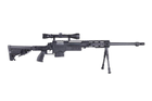 Гвинтівка снайперська MB4412D — з оптикою та сошками — Black [WELL] (для страйкбола) - зображення 4