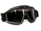 Захисні окуляри для страйкболу з 3 лінзами від вітру та пилу Black - зображення 1