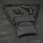 Тактическая кожаная сумка с кобурой, мужской мессенджер, барсетка - черный слинг, мужская сумка через WN-386 плечо кожа - изображение 2