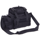 Средняя тактическая нейлоновая сумка на пояс плечо военная охотничья 23 х 22 х 8 см SILVER KNIGHT черная АН-09 - изображение 2
