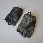 Щільні тактичні армійські рукавички з відкритими пальцями на липучці для риболовлі полювання PRO TACTICAL чорні АН8808 розмір L - зображення 1
