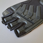 Щільні тактичні армійські рукавички з відкритими пальцями на липучці для риболовлі полювання PRO TACTICAL чорні АН8808 розмір L - зображення 4