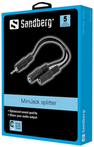 Kabel audio stereo Sandberg mini-jack 3.5 mm M/2F (5705730502163) - obraz 2