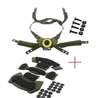 Подвесная система с защитными противоударными подушками для военного шлема олива - изображение 1