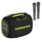 Портативная беспроводная Bluetooth колонка Hopestar Party Box с 2 Микрофоном Караоке |120Вт, Bluetooth| Черный