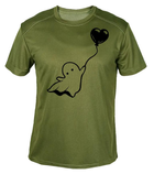 Футболка потоотводящая военная ВСУ с принтом "Призрак с шариком сердечко" в оливе M - изображение 1