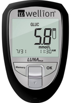 Набір для тестування рівня глюкози, холестерину та сечової кислоти у крові Wellion LUNA Trio чорний, ммоль - зображення 1