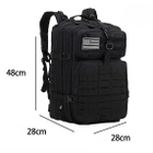 Рюкзак тактический RESTEQ 45 л, черный, 28х28х48 см. Армейский рюкзак - изображение 2
