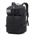 Рюкзак тактический RESTEQ 45 л, черный, 28х28х48 см. Армейский рюкзак - изображение 5