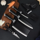 Набор ножей-ножницы из нержавеющей стали Everrich H-004 профессиональные для поваров 5 ножей нескользящие ручки - изображение 2