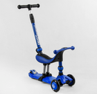 Самокат-велобег 3в1 Best Scooter трехколесный с подсветкой, синий BS-27018