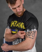 Тактическая мужская футболка Ukraine потоотводящая 2XL черно-белая (85567) - изображение 4